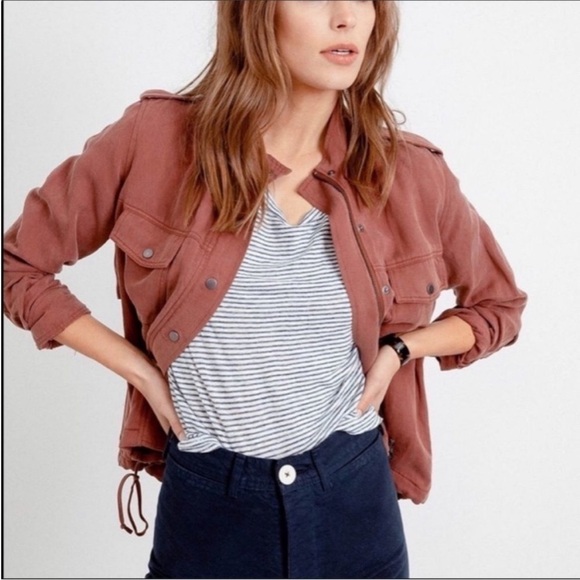 Rails Collins Lightweight Utility Jacket Size XXS Brick Color Zip Front Pockets - Picture 1 of 14